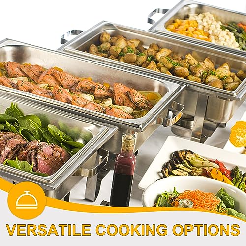 VOISEN 6 Pack Hotel Pans,1/3 Size 6" Deep,Anti-Jamming Steam Pan,Commercial Stainless Steel Pan, Steam Table Pan, Catering Food Pan