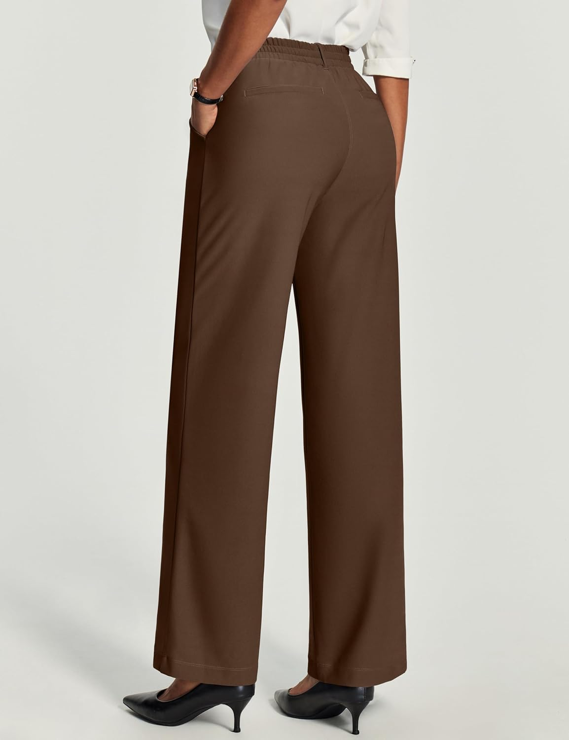 IUGA Womens Dress Pants Stretchy Work Pants Business Casual Wide Leg Slacks Trousers Office Outfits - Image 2