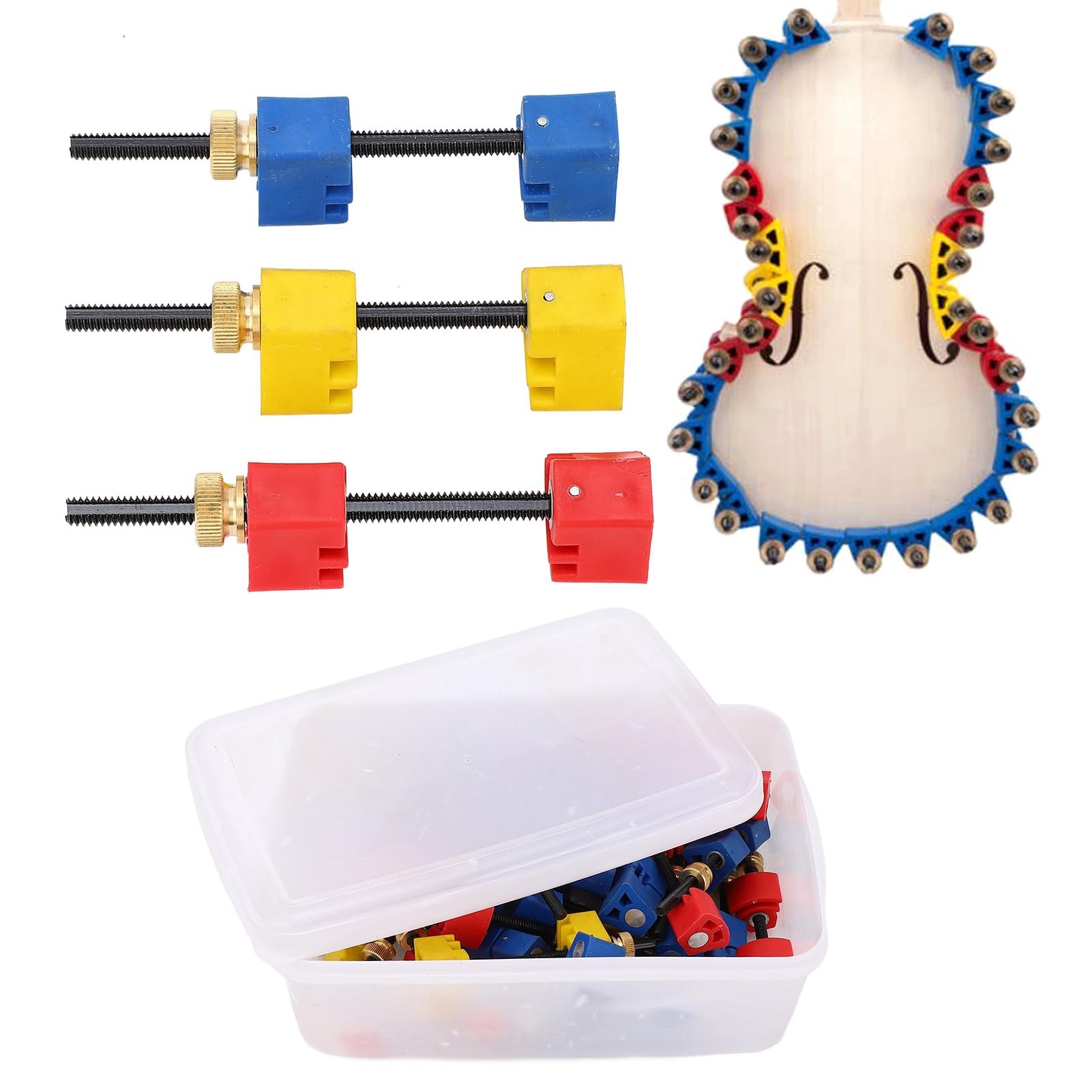 Dilwe Set professionale di morsetti per violino, 32 pezzi, strumento di riparazione materiale ABS per parti posteriori e superiori di strumenti a corda, accessori di manutenzione ad alta precisione