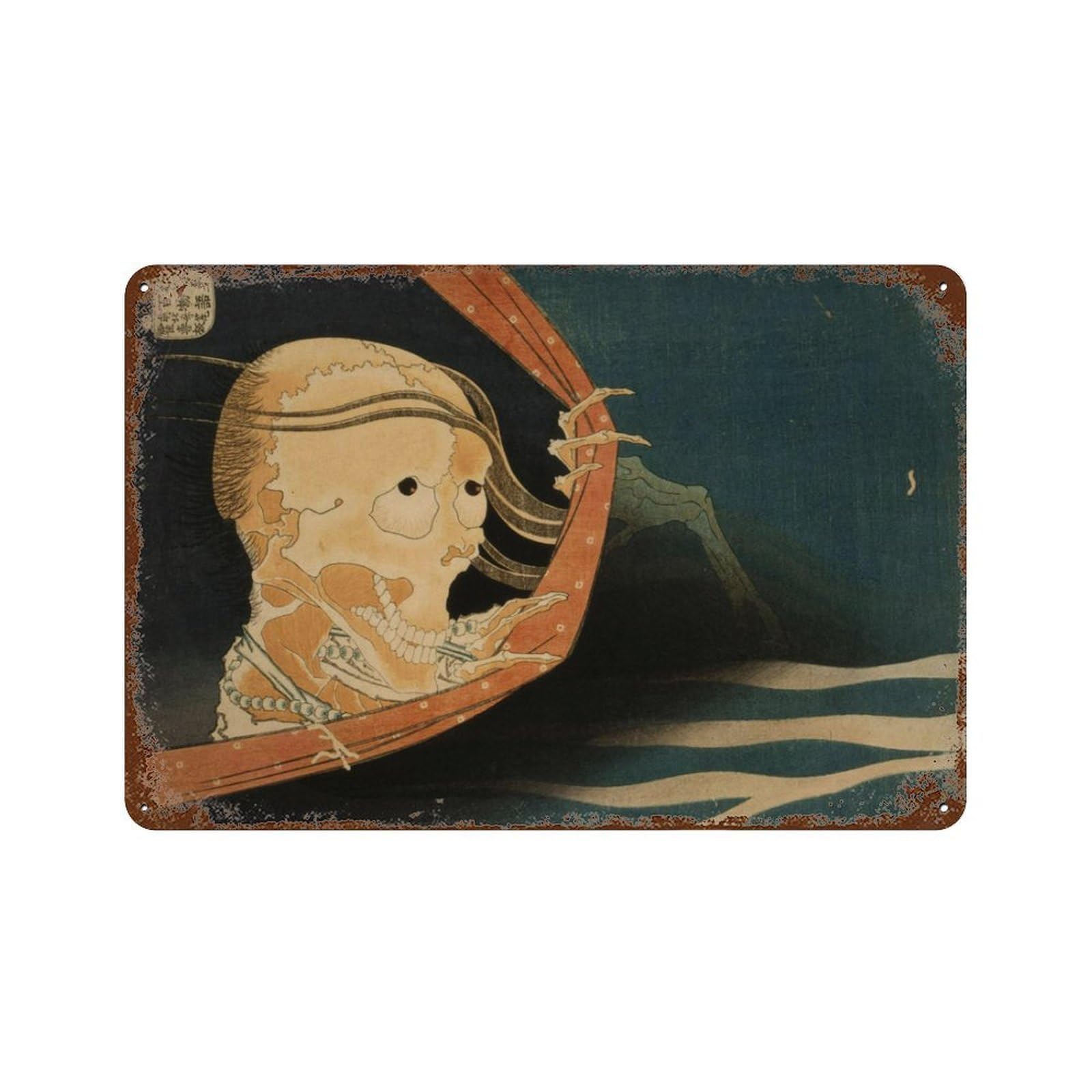 xiaoxiaoshen Hokusai Ghost Japanese Wall Decor Art Metal Tin Poster Modern Home Decor Art Home Bar Shop Decorations Vintage Sign 20x30cm