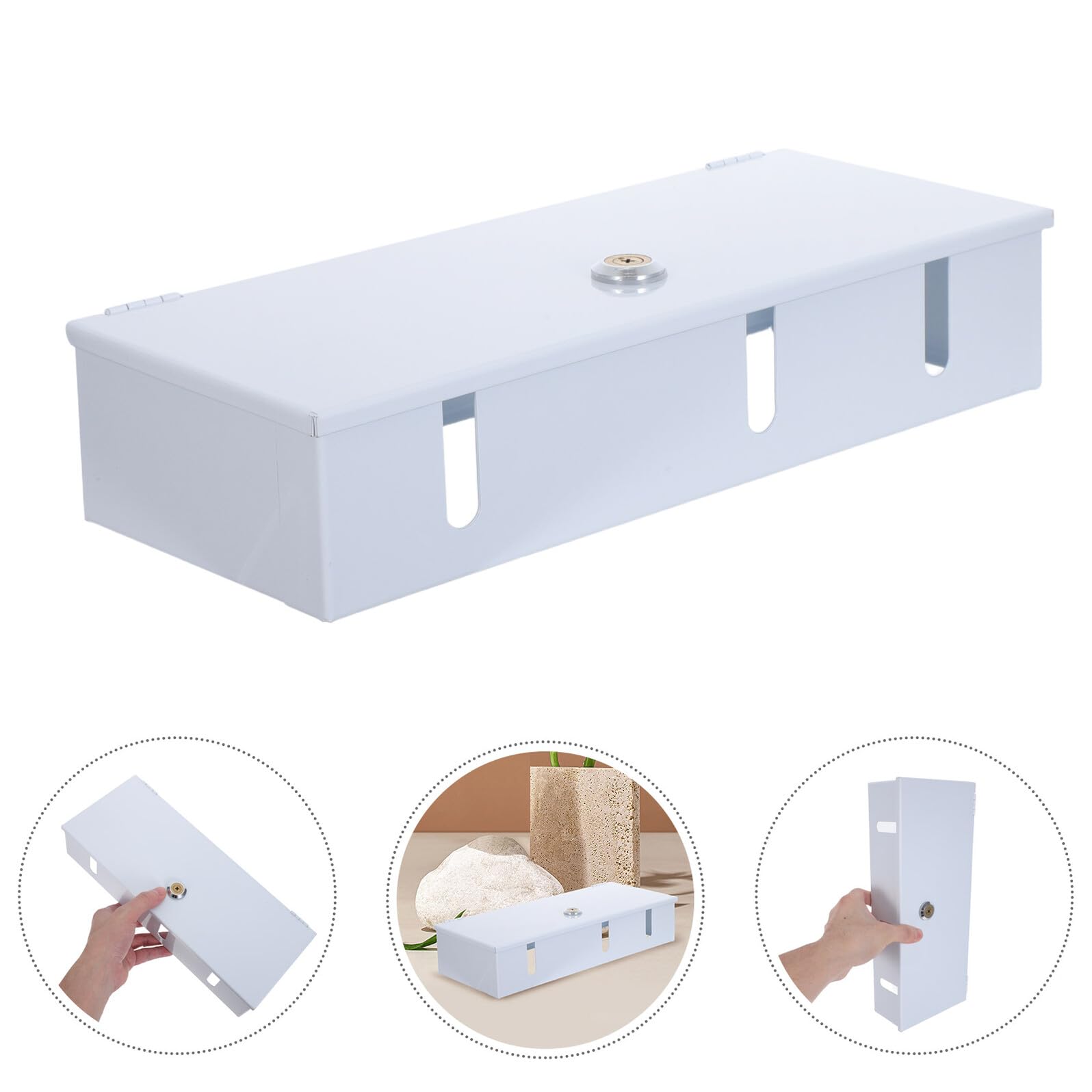 Außensteckdosenabdeckung mit Schloss Wetterfeste Steckdosenschutzbox aus Metall Universelle Kindersicherung für Garten und Terrasse Schutzabdeckung für Wandsteckdose