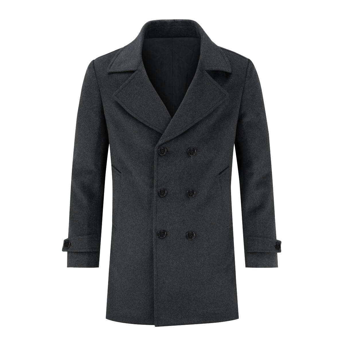 Allthemen Cappotto di Lana da Uomo Inverno Doppiopetto Coat Invernale di Media Lunghezza Caldo per Il Business