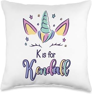 First Name Kendall Personalized K Is For Kendall Throw Pillow