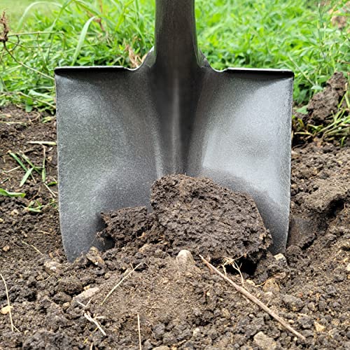 Nupla Ergo Round Point Garden Shovel Spade With Durable 48 Inch Fiberglass Handle And 16 Gauge Blade - The Perfect Heavy Duty Shovel For Digging And Gardening #TOP3