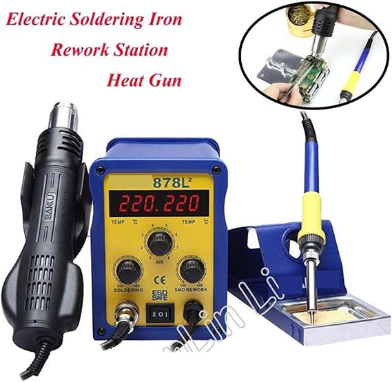 Hot Air Rework Station LED Digital Display SMD Brushless Station + Electric Soldering Iron and Heat Gun BK-878L2 Durable and Sturdy