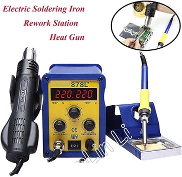 Hot Air Rework Station LED Digital Display SMD Brushless Station + Electric Soldering Iron and Heat Gun BK-878L2 Durable and Sturdy