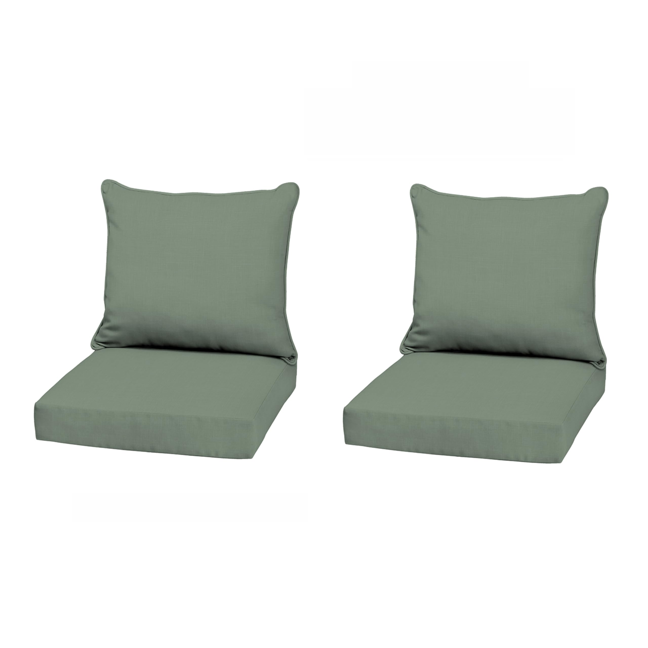 Arden Outdoor Deep Seat Cushion Set, earthFIBER, 22x24, Sage Green Texture