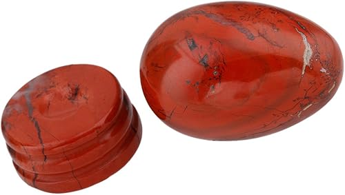 Miniatura 9 de mookaitedecor Figuras de piedras preciosas pulidas con huevo de cristal de ojo de tigre con soporte de piedra #1-marrón