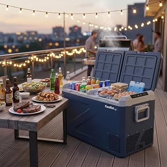 Coolist CLK80D 12/24V 220Volt 82,5 Litre Çift Bölmeli Kompresörlü Outdoor Oto Buzdolabı/Dondurucu