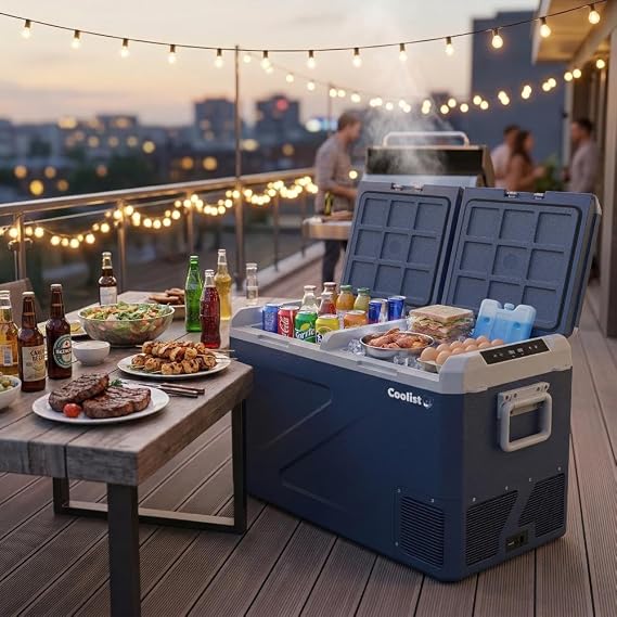 Coolist CLK80D 12/24V 220Volt 82,5 Litre Çift Bölmeli Kompresörlü Outdoor Oto Buzdolabı/Dondurucu