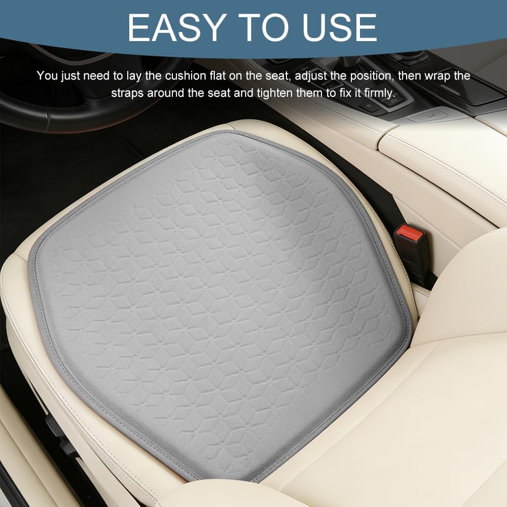 Gel Car Seat Cushion, Breathable & Non-Slip Car Seat Pads for Pressure Relief, Comfortable Cooling Car Interior Seat Mat Accessories Universal for Sedans, SUV, Truck (Grey)