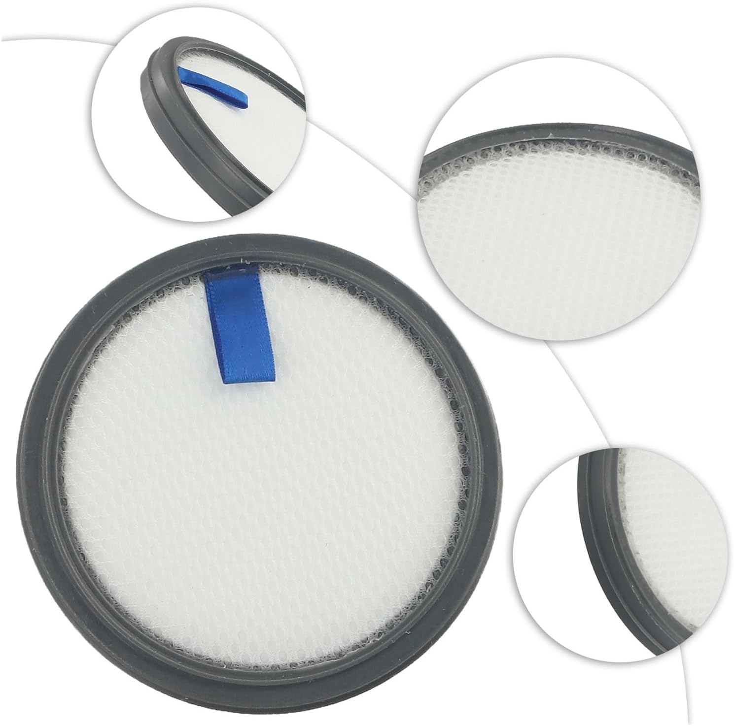 Washable Rear-Filter Replacement，Compatible For PRETTYCARE，W200 W300 Handheld Cordless Vacuum Cleaner Spare Filters Parts