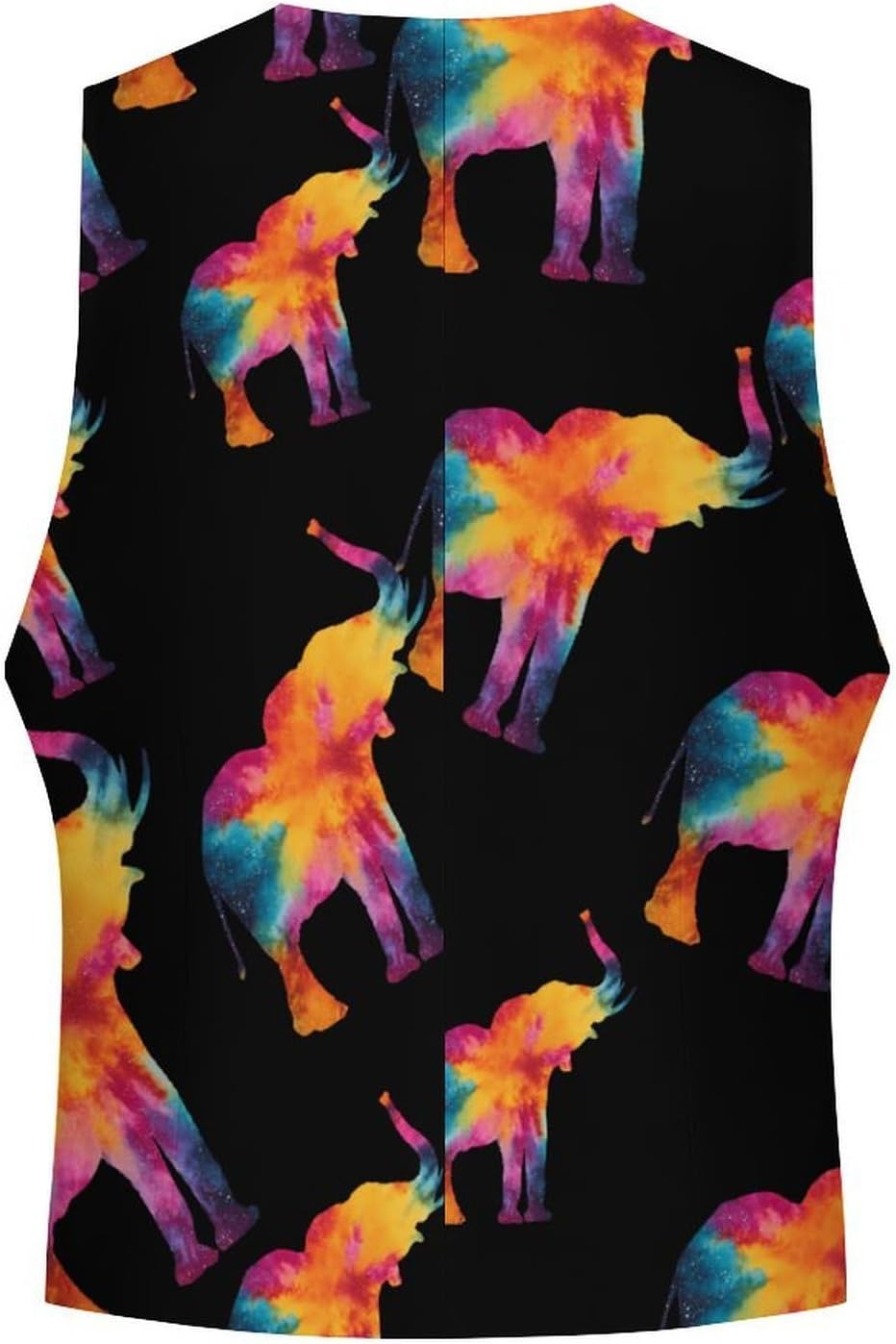Tie-Dyed Elephant Suit Vest for Men Slim Fit Business Dress Waistcoat for Suits Tuxedo