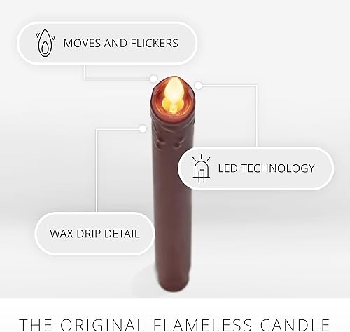 Miniatura 9 de Luminara Velas cónicas sin llama de cera única negra (1 x 9.5 pulgadas), vela LED de llama móvil, cera real sin perfume con función de temporizador