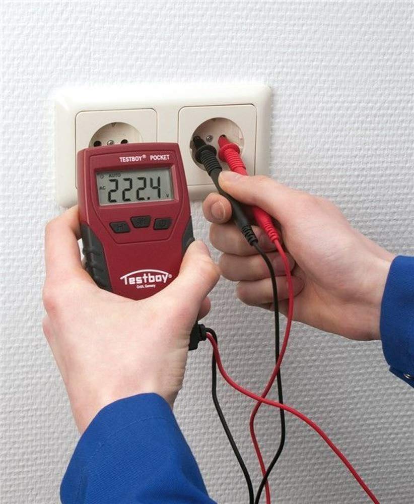 Kieszonkowy multimetr cyfrowy Testboy (multimetr cyfrowy o kompaktowej konstrukcji, duży wyświetlacz LCD, praktyczna funkcja przechowywania danych, poręczny rozmiar)