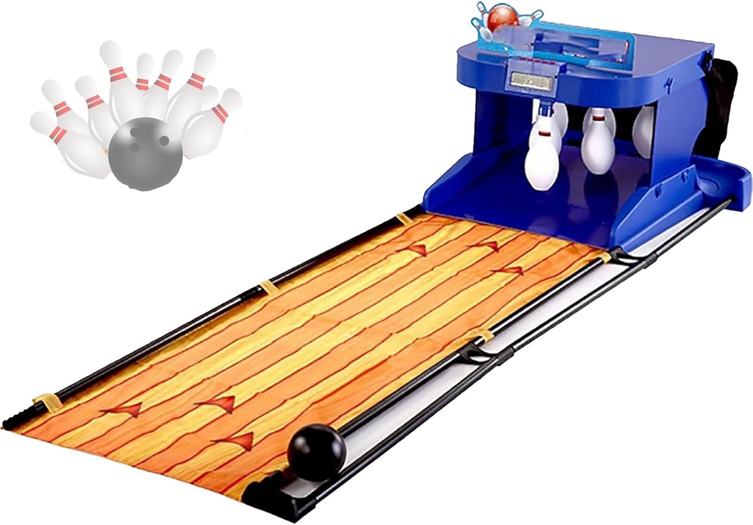 Electronic Bowling Alley Game for Indoor Fun, Automatic Ball Return with Sound Light Effects, Interactive LED Scoreboard for 1 or 2 Players, Encourages Family Bonding