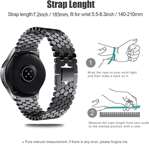 Miniatura 6 de Correas compatibles con Samsung Galaxy Watch de 1.81 pulgadas  Galaxy 3 de 1.77 pulgadas  Gear S3, correa de repuesto de malla metálica de acero