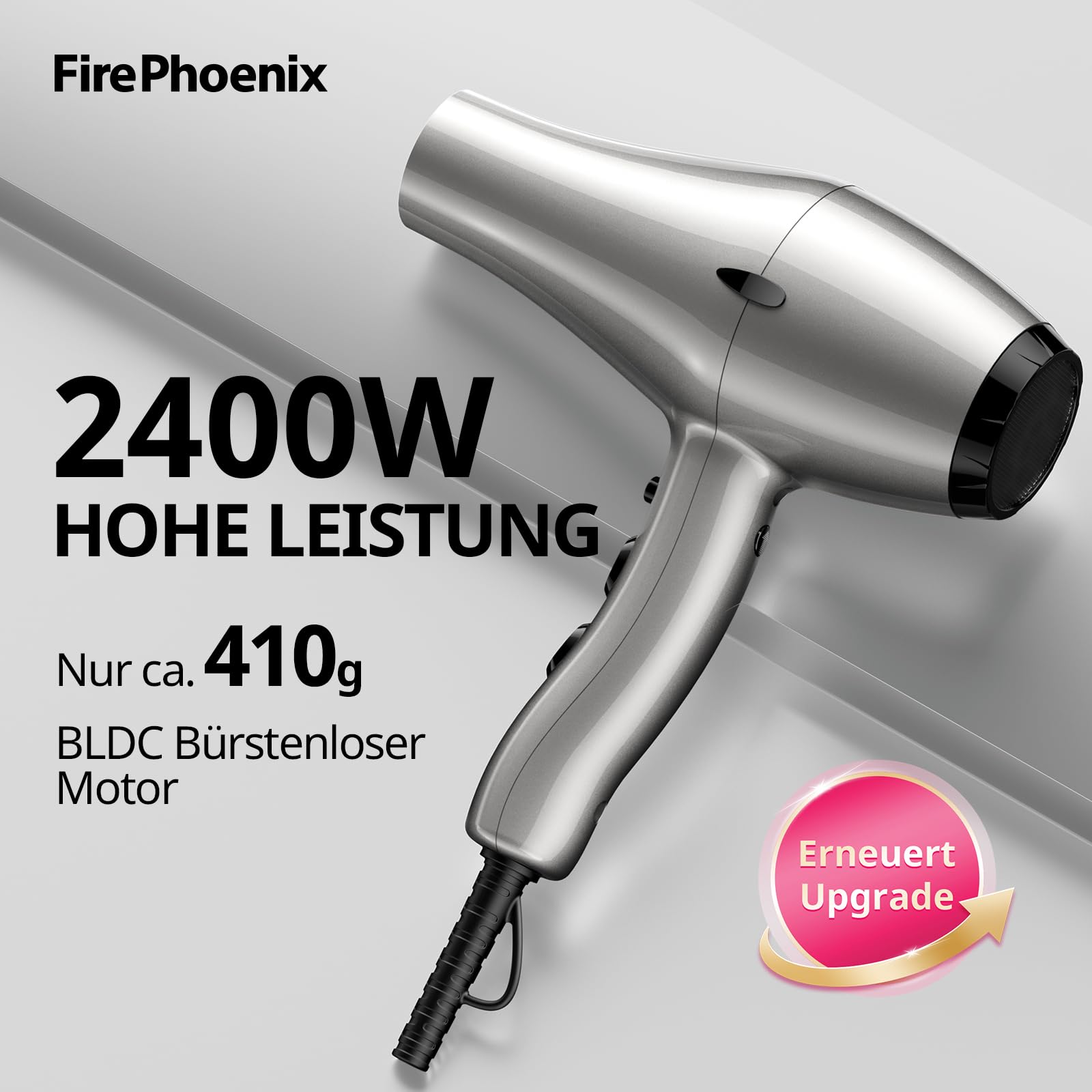 FirePhoenix 6600X Profi-Haartrockner, 2400W, Turbo Boost, BLDC Motor