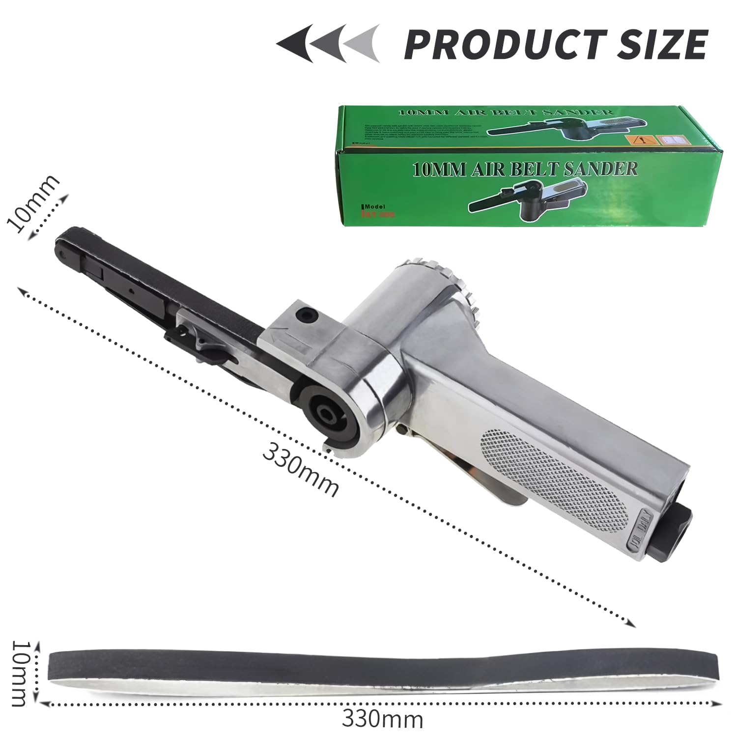 Luftbandschleifer Pneumatisch - 16000 U/min Mit 25 Schleifbändern