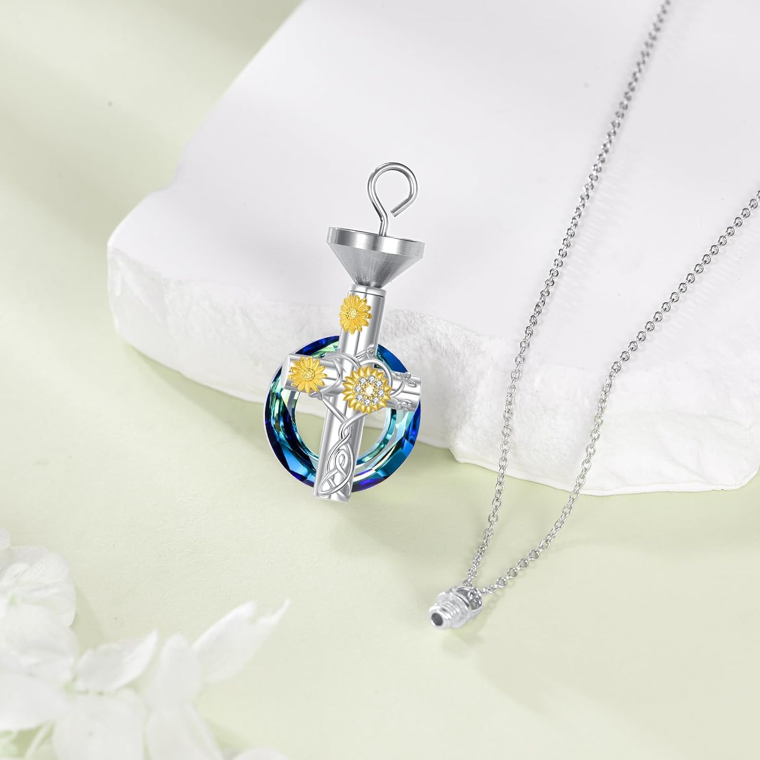 Cremation Jewelry for Ashes S925 Sterling Silver Urn Cross Necklace Memorial Necklace for Human Ashes of Loved Ones Keepsake Locket Pendant for Men Women - Image 5