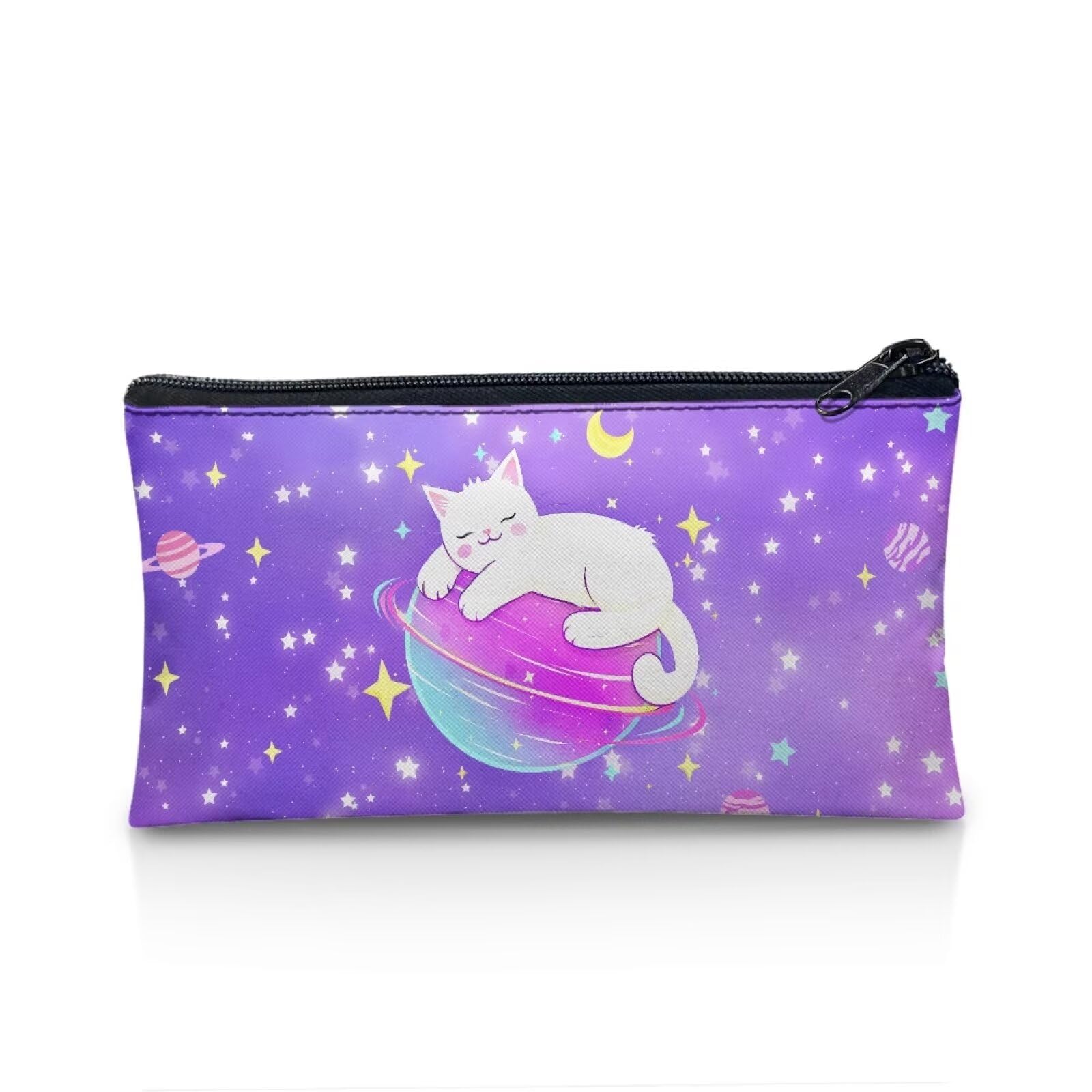 POLERO Cute Cat Pencil Case for Girls Galaxy Print Pencil Pouch Multifunctional Pencil Bag for School โ image 1