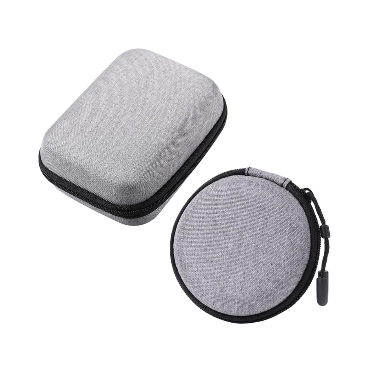 ULDIGI 2Pcs Portable Eva Storage Cases for Microphone Earphones Zippered Organizer Bag for Data Cables Travel Accessories for Live Streaming Business Trips