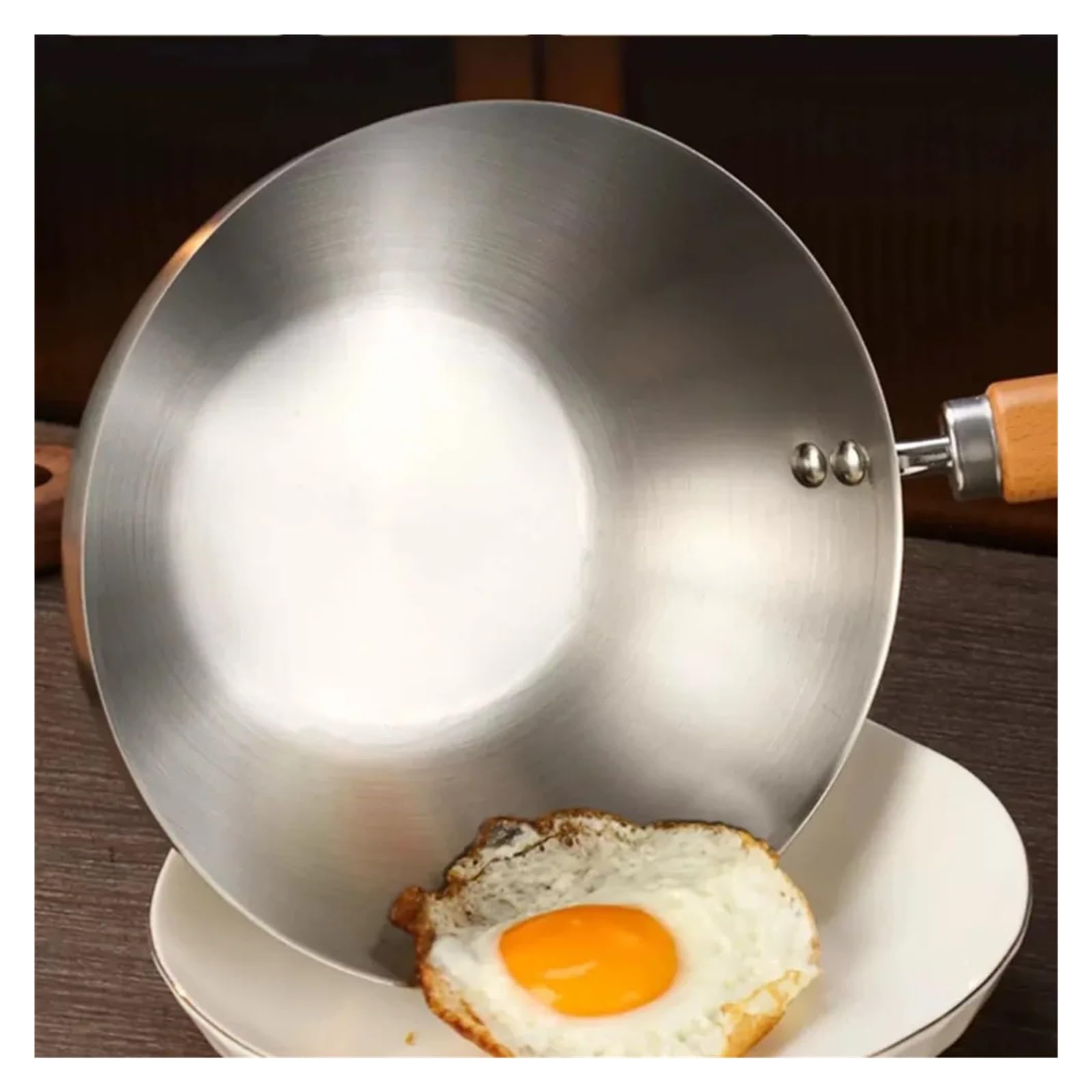 Padella antiaderente da 20 cm, wok con coperchio, in acciaio inox, for fornelli a induzione, fornelli a gas, pentole for cucinare zuppe