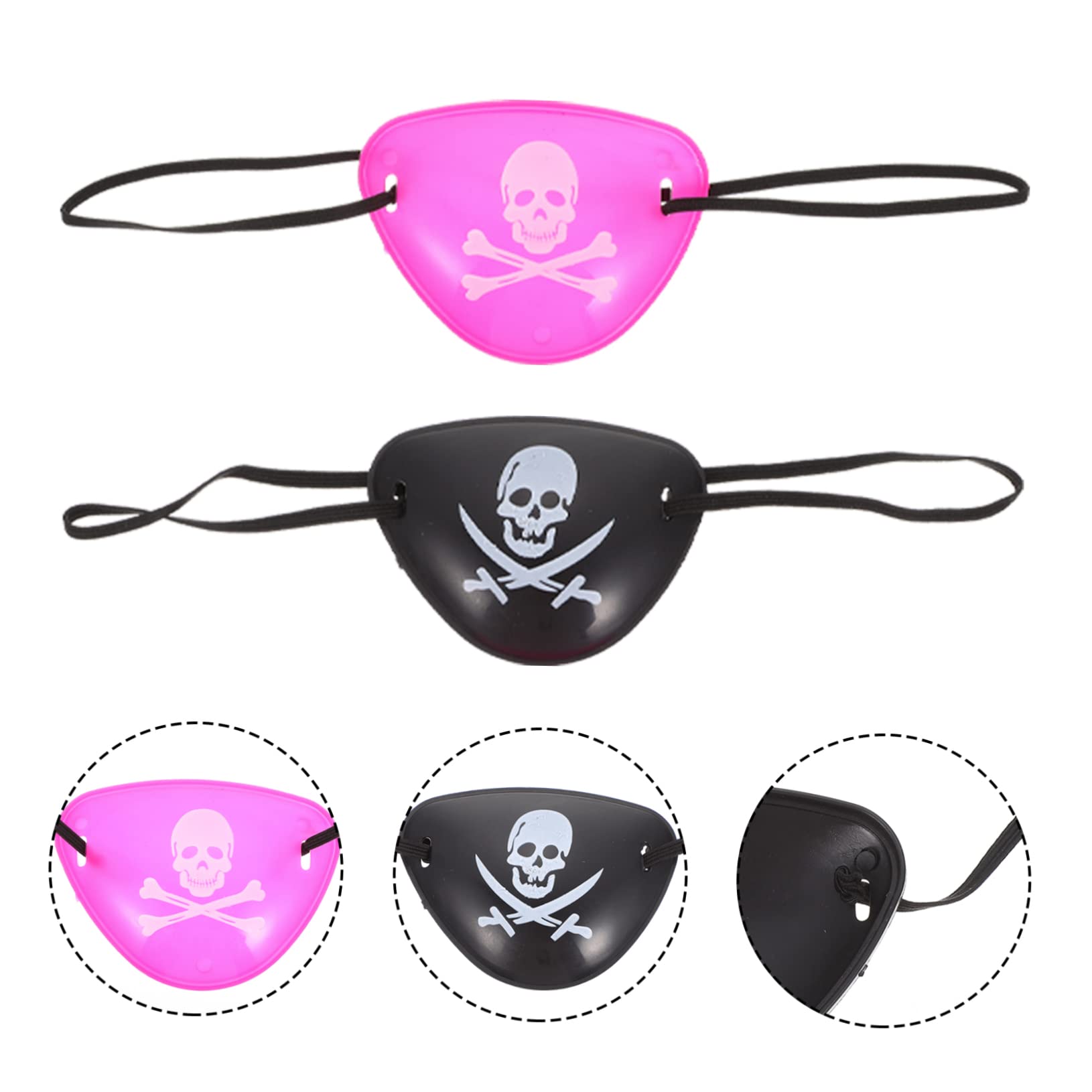 60stücke Piraten Augenklappen Einäugige Kunststoff Augenbinde Skull Eye Patches Für Halloween Karneval Und Cosplay Vielseitiges Kostümzubehör Für Erwachsene
