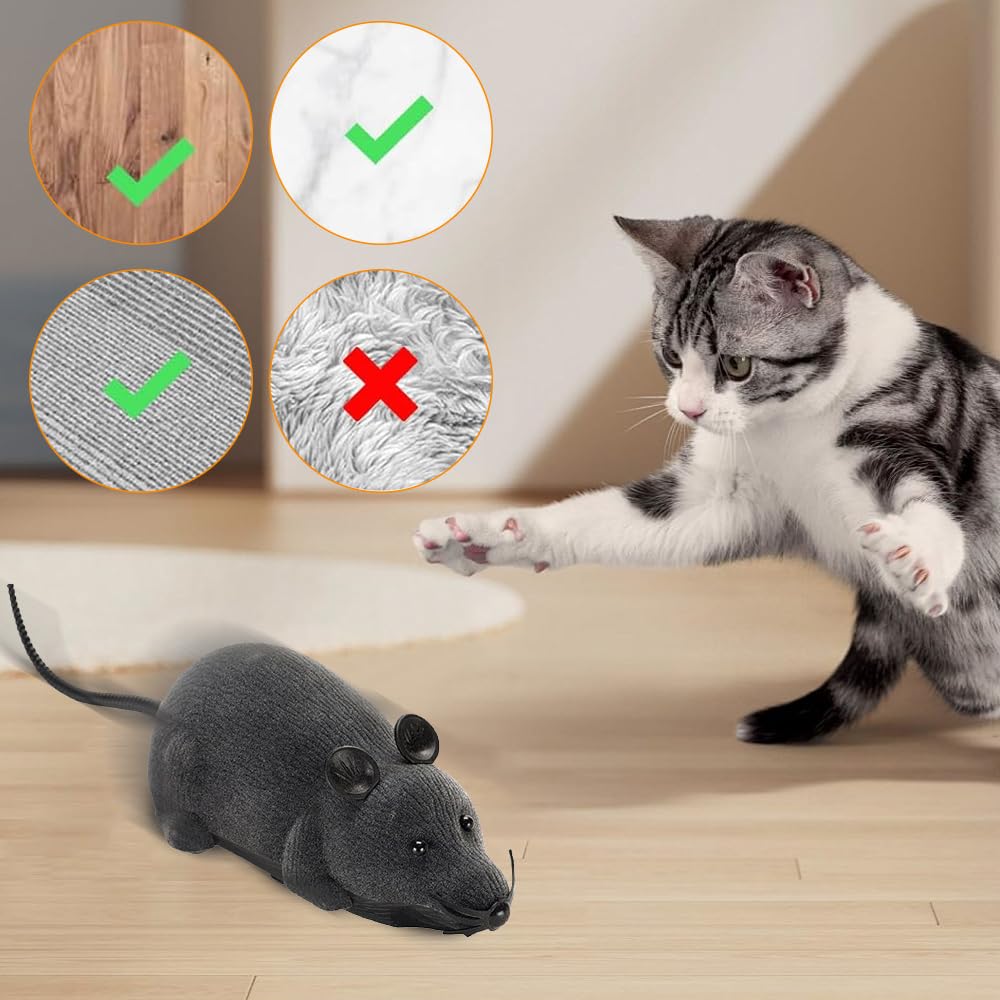 Katzenspielzeug Elektrisch Spielmaus, Maus Mit Fernbedienung, Fernbedienung Gefälschte Ratte, Realistisches Aussehen Rc Katzenspielzeug Für Katzenauslauf Und Gegen Langeweile