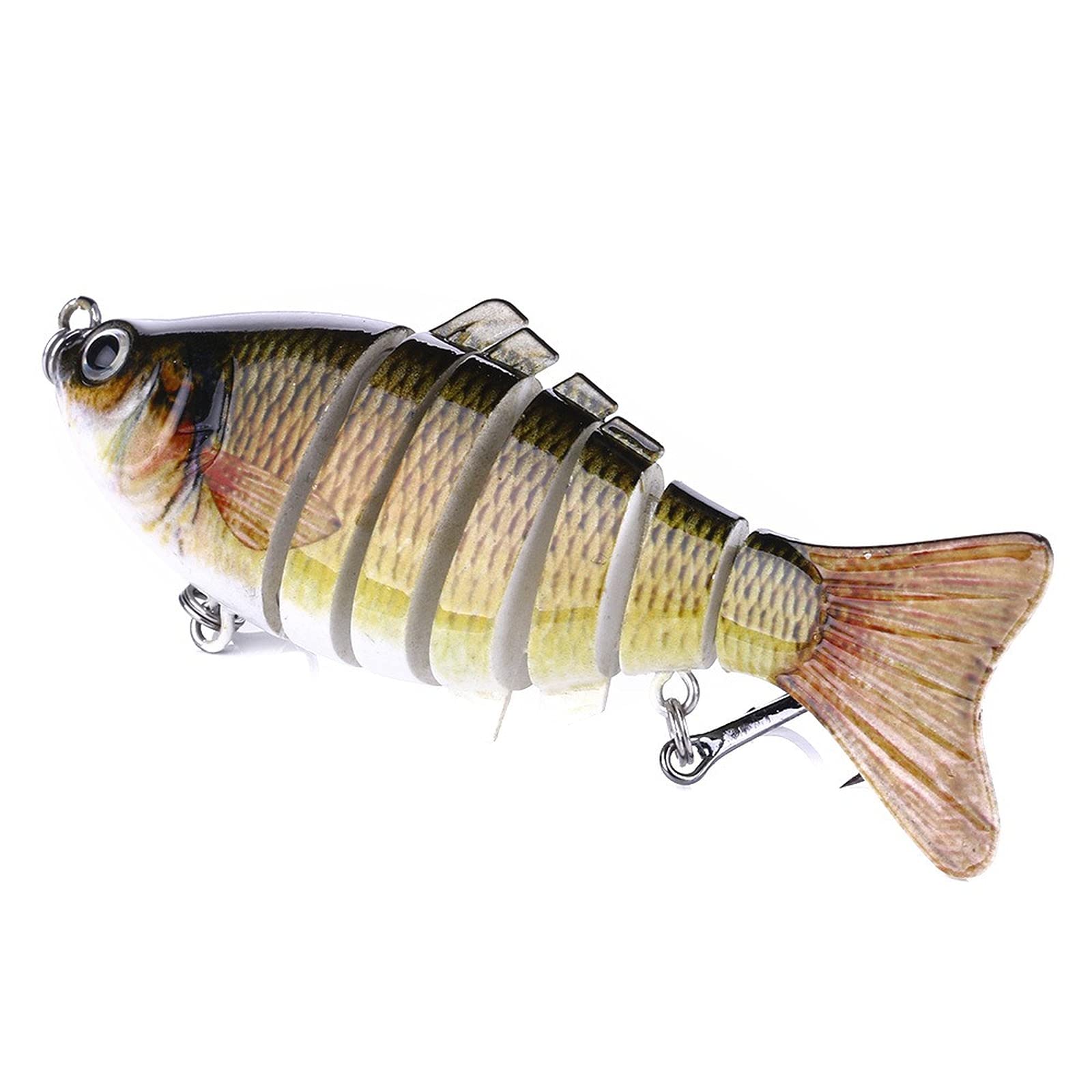 Leurres De Pêche Bioniques Articulés 5 Pièces - 10,2 Cm, 6 Segments, Pour Bar, Truite, Brochet... Eau Douce Et Salée