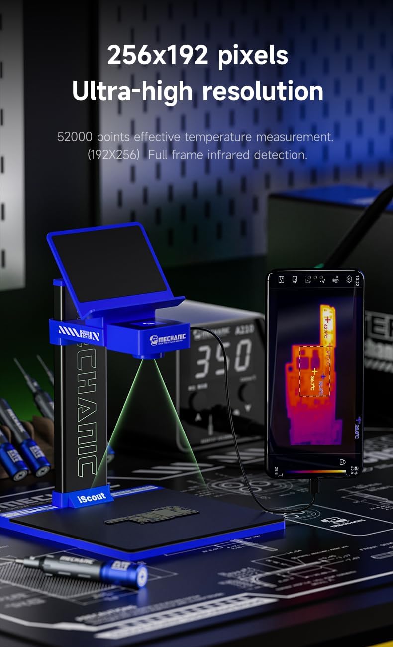 Mechanic iScout 256 * 192 Thermal imager for Phones PCB Motherboard Troubleshoot Fault Diagnosis Infrared Thermal Detection Camera