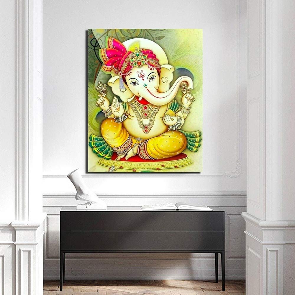 Art Ganesha sur toile avec châssis pour sublimer un mur blanc vide