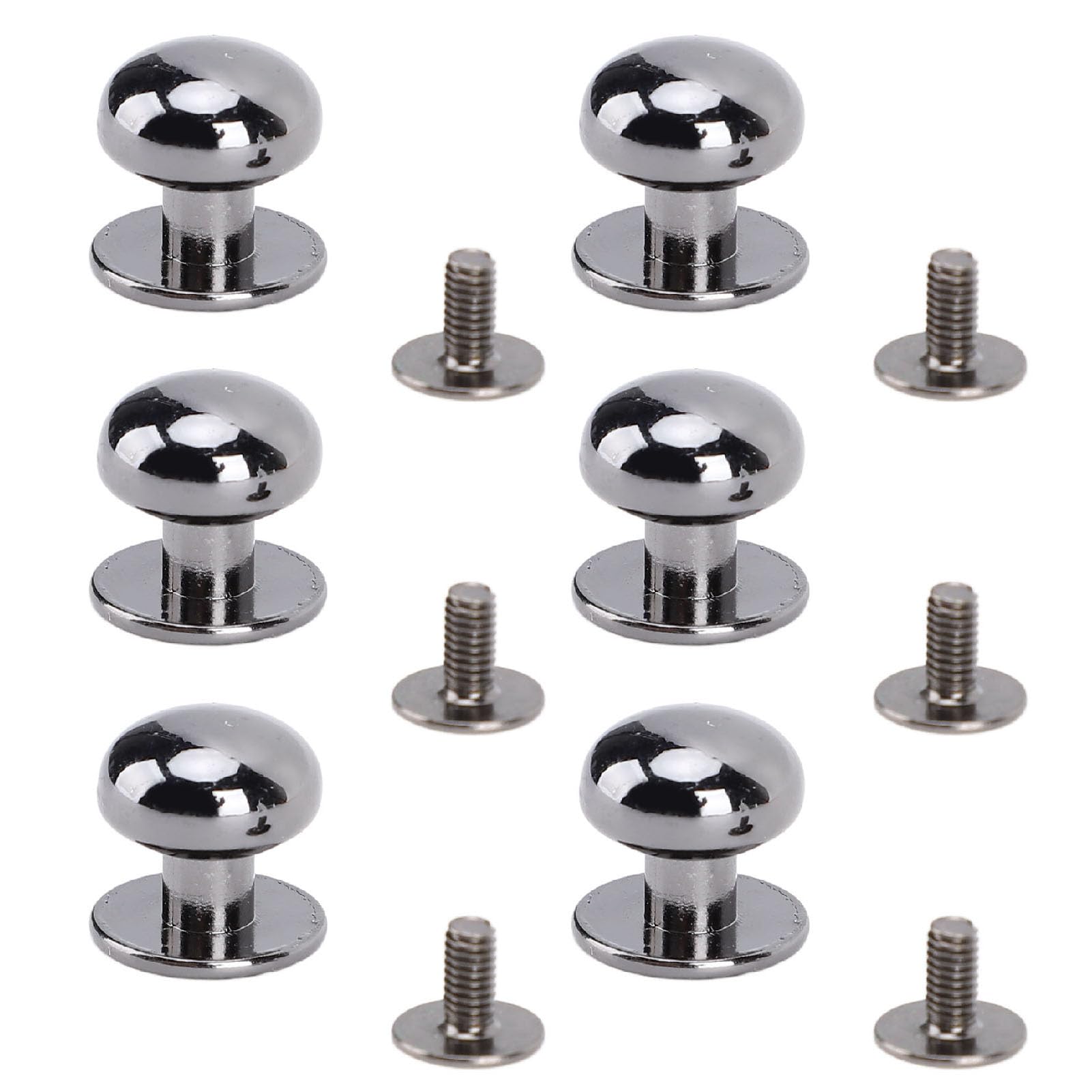 Hardness and Durability Ball Head Stud Rivets, Secure Fastening Solution with User Convenience, ScratchProof Round Head Rivets, Easy Installation for Handcraft (Silver Black)