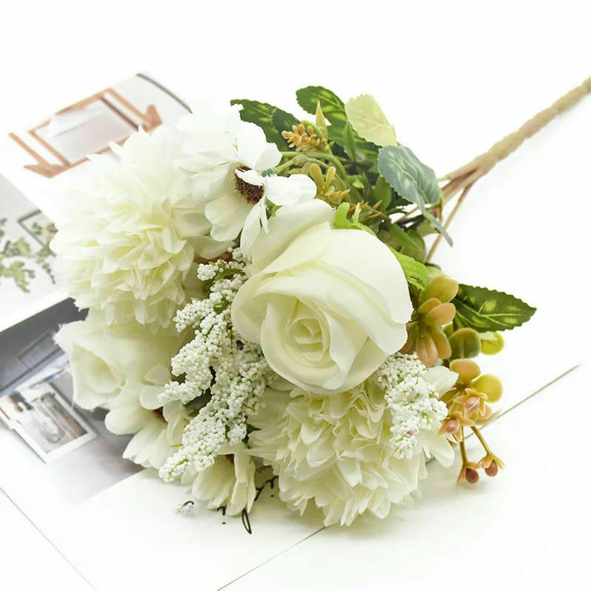CVJdfhRE fake flowers， Artificial Flowers Bouquet European(1)