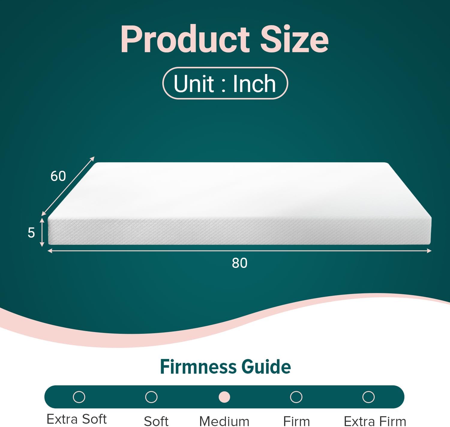 5 Inch Queen Size Memory Foam Mattress, Gel Top, White, Medium Firmness, Breathable, CertiPUR-US Certified