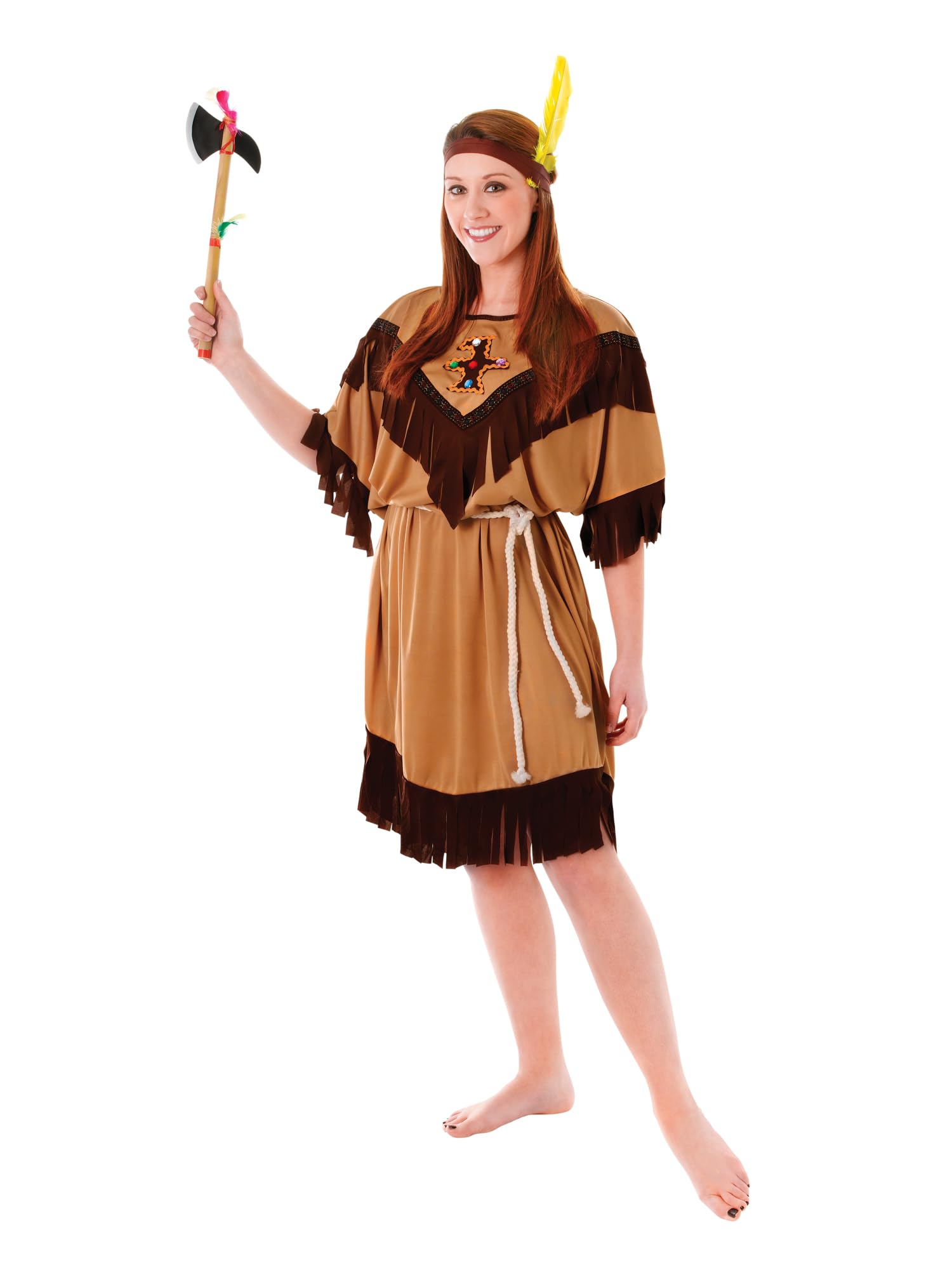 Ladies Indian Woman Wild West Cowboy Western Pocahontas Fancy Dress Costume