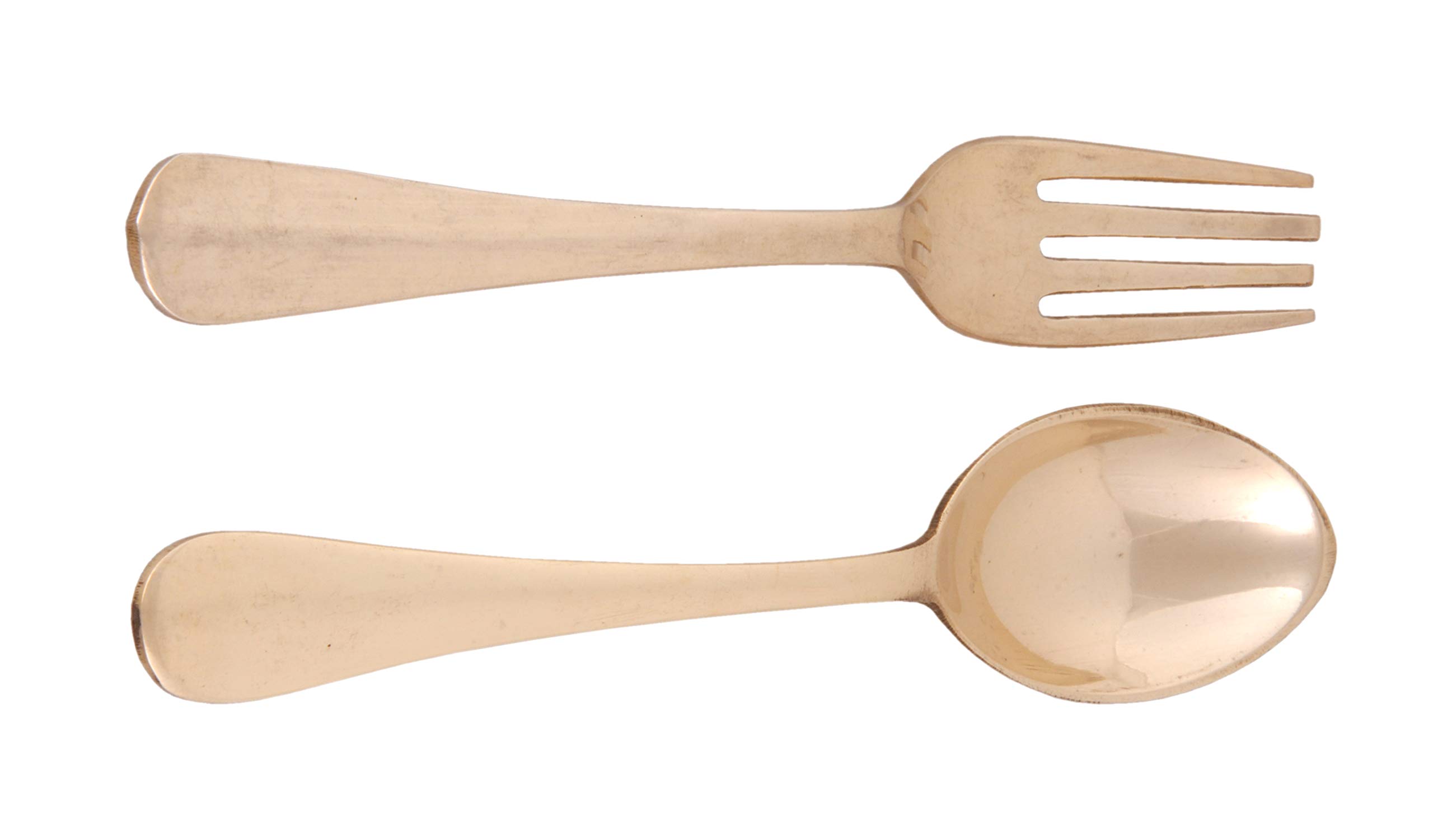 Pure Brass Fork & Spoon Set - Vintage Tableware -2 Pure Brass Fork & Spoon Set - Vintage Tableware -2
