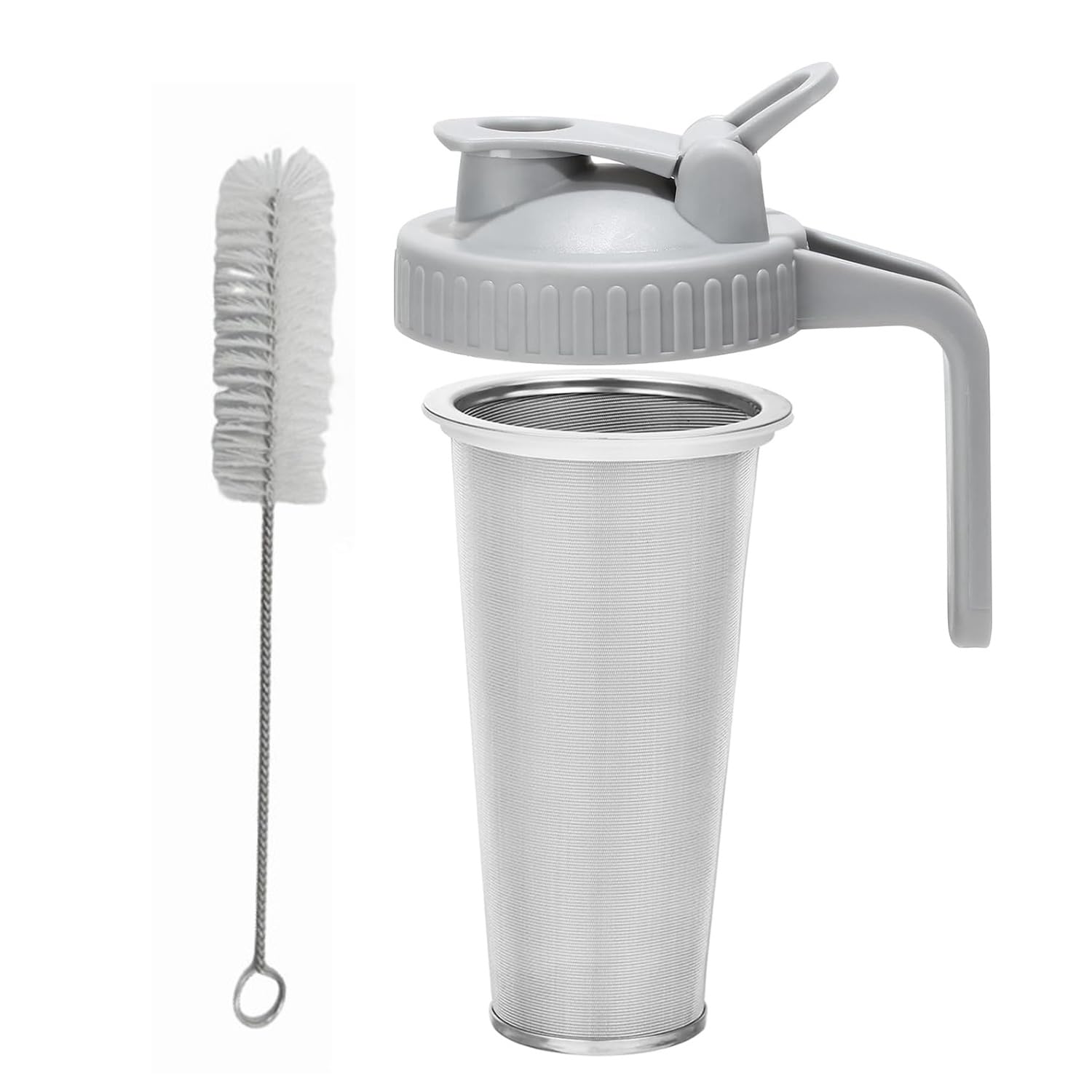 CTRLZS Cold Brew Coffee Filter with Pour Spout Lid for 32 OZ Wide Mouth Jar, 304 Stainless Steel Strainer with Seal Ring Easy Install Easy to Use