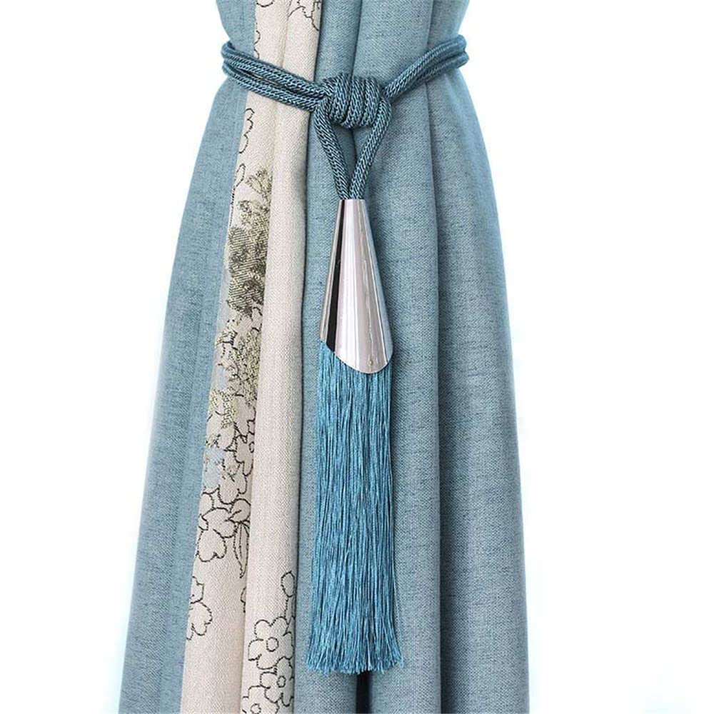 Vakorise Blu Curtain Ties, Curtain Tieback Tassel Buckle Holdback Ropes Accessories Drapes Multicolor