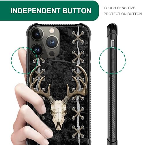 Miniatura 4 de DAIZAG Funda compatible con iPhone 15 Deer Skull Hunter Caza Teléfono Caso a prueba de golpes suave TPU Funda para iPhone 15
