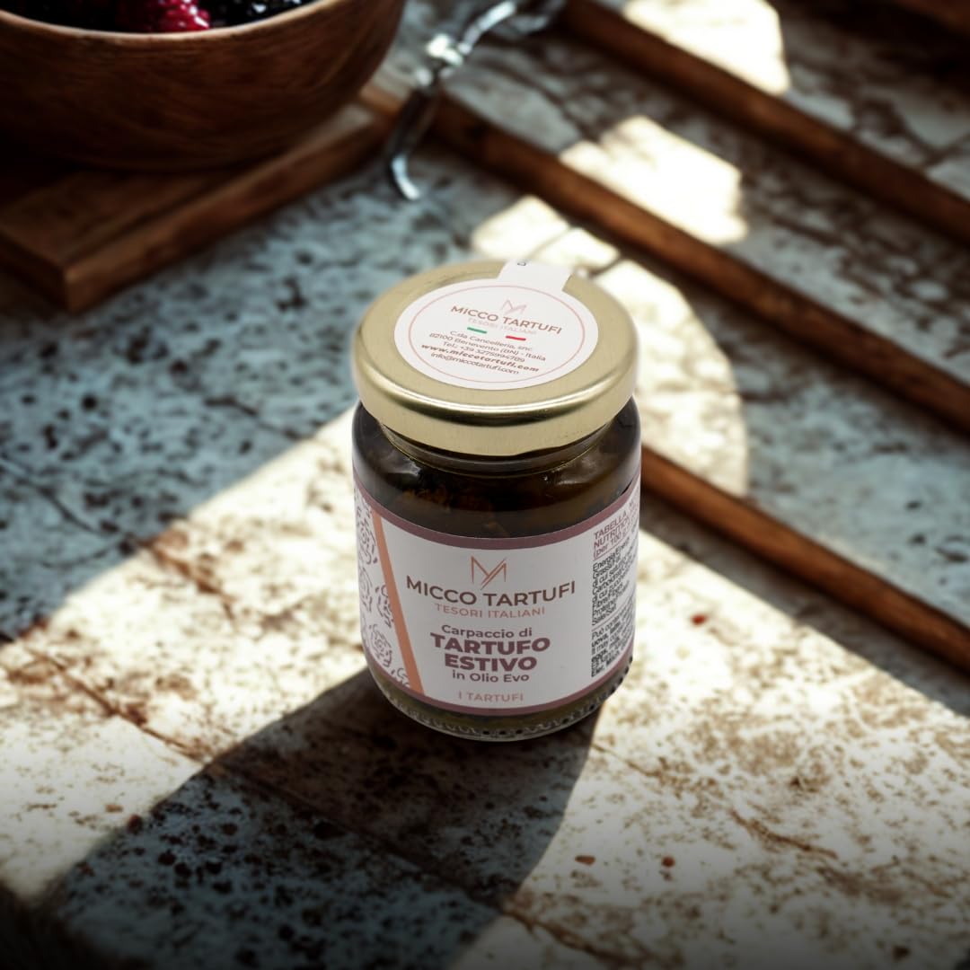 Carpaccio de truffe noire d'été (Tuber Aest. Vitt) - 60 g - Prêt à l'emploi - Gourmet - Fabriqué en Italie