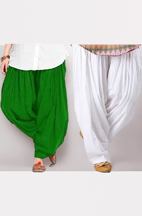 NOBHOB woman's plain cotton patiala salwar combo of 2 (free size) patiala || patiyala || patiala pants || cotton patiala || patiala combo (multicolour)