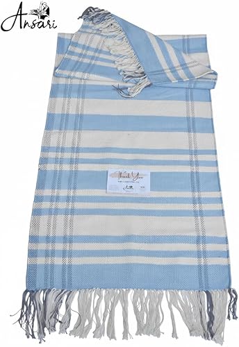 Miniatura 3 de Craftyansari - Tapete de yoga de algodón tejido a mano, natural, 72 x 24 pulgadas, comercio justo, superficie suave y absorbente para ejercicio,