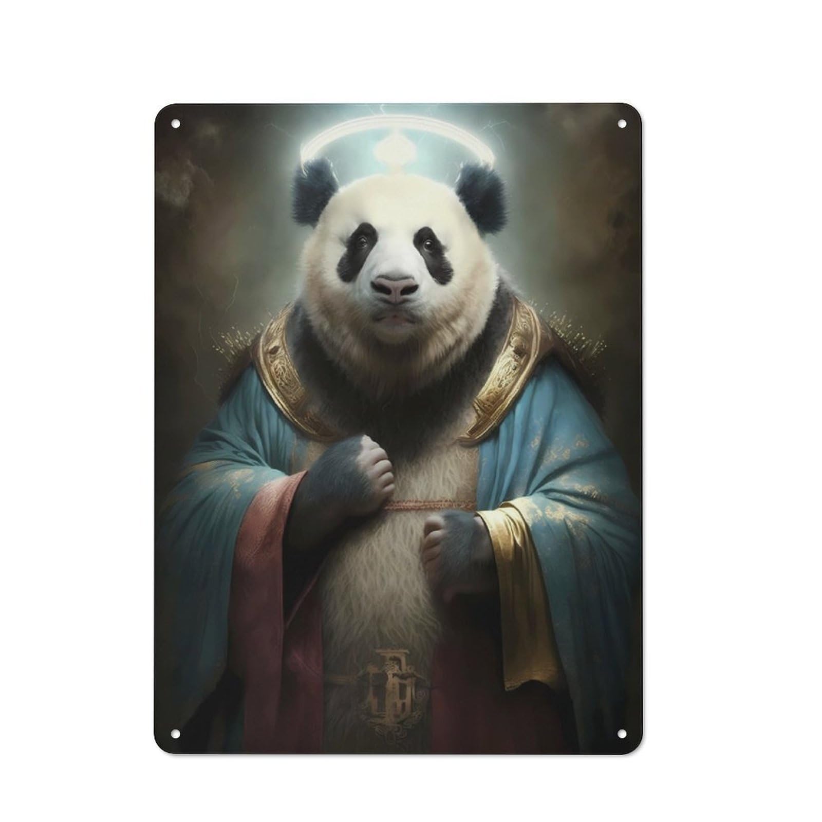 Junmoney Panda Imaginary World 40X30cm Rustic Tin Sign With For Studio Or Craft Room, Tin Sign Wall Decor For Studios And Craft Rooms