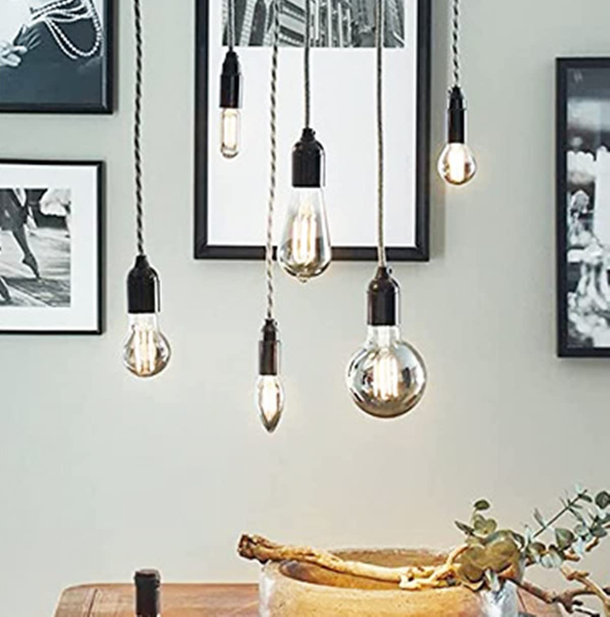 LED Edison Birne, Vintage Spiralfaden Glühbirne 4W E27 Sockel, Dekorative Glühbirne aus rauchgrauem Glas für Hochzeit im Schlafzimmer (2 Packung, T185)
