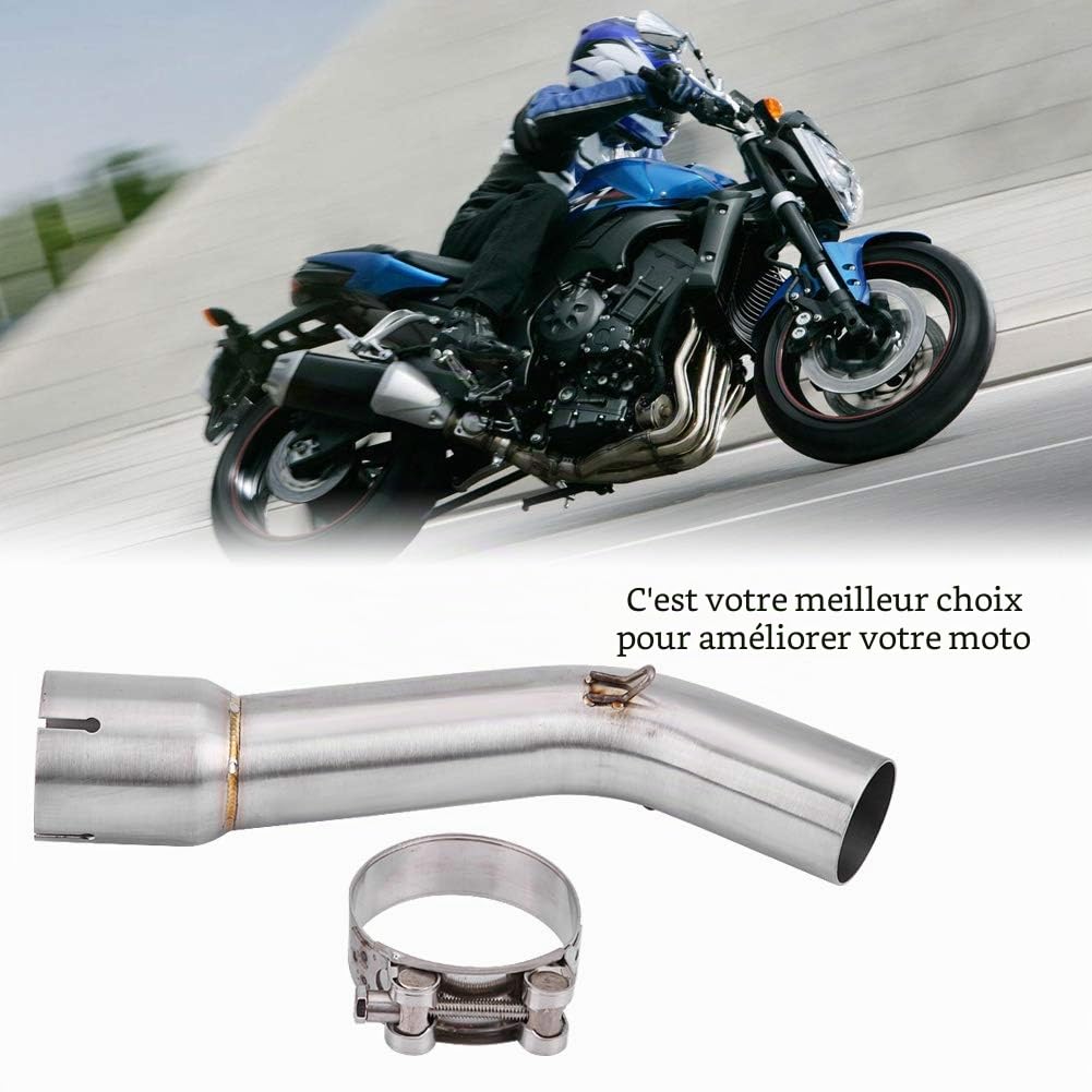 Moto Moto Tuyau D'échappement Slip On Racing Échappement Milieu Lien Tuyau Mi Tube Adaptateur Connecteur Remplacement pour FZ1 FZ1-N 2006-2015