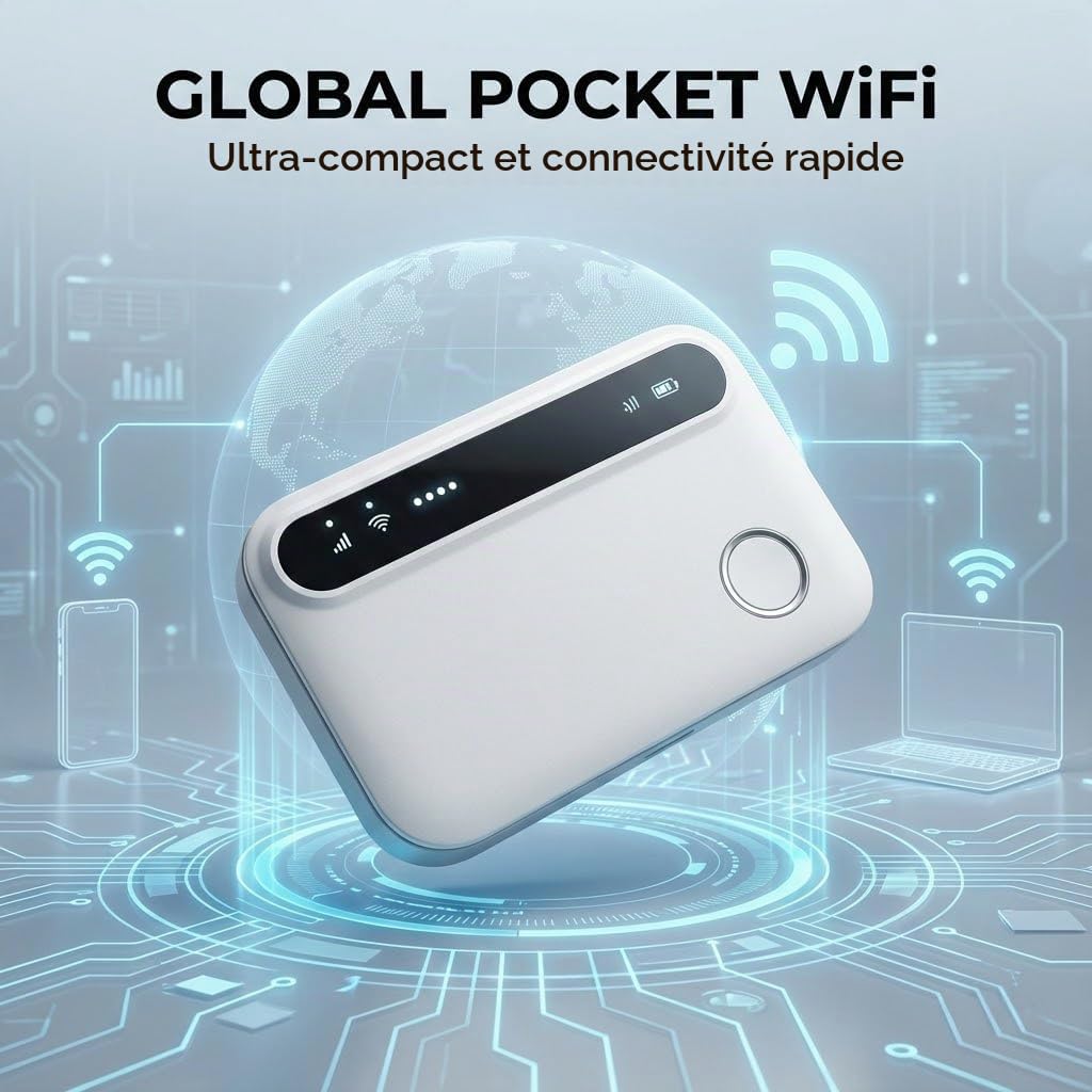 Routeur WiFi Portable - Hotspot Carte SIM, Internet Mobile Jusqu'à 300 Mbps,Convient pour Les Voyages et Le Travail Extérieur, Prend en Charge la Connexion Simultanée de Jusqu'à 10 Appareils