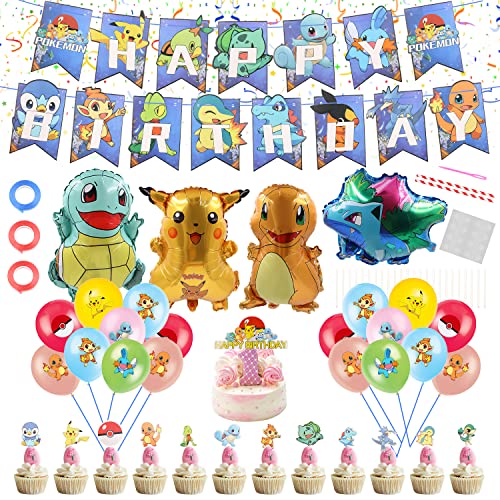 Geburtstag Party Set, Geburtstag Dekoration Set, Kindergeburtstag Party Deko mit HAPPY BIRTHDAY Banner, Ballons Deko Cover