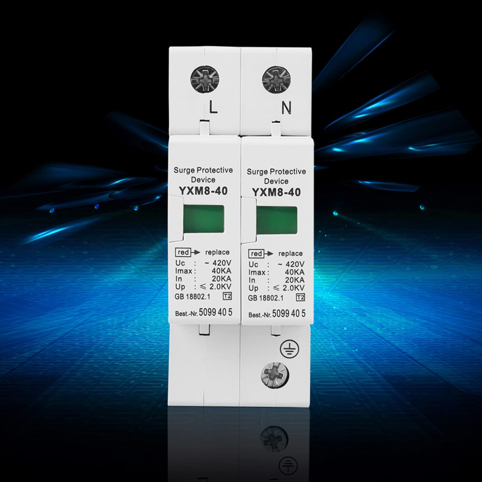 Scaricatore a Bassa Tensione, 1 Pz 220V 2P 40KA Dispositivo di Protezione Contro le Sovratensioni Domestiche a Bassa Tensione