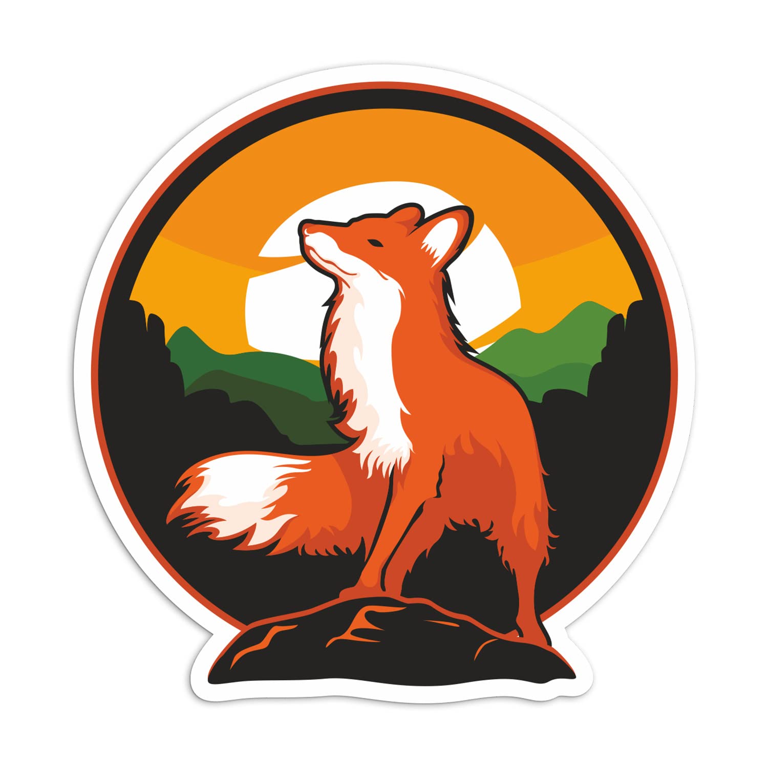 Dv Design Multi 2 X 10Cm Wild Red Fox Vinyl Stickers - Sunset Adventure Animal Sticker #70618